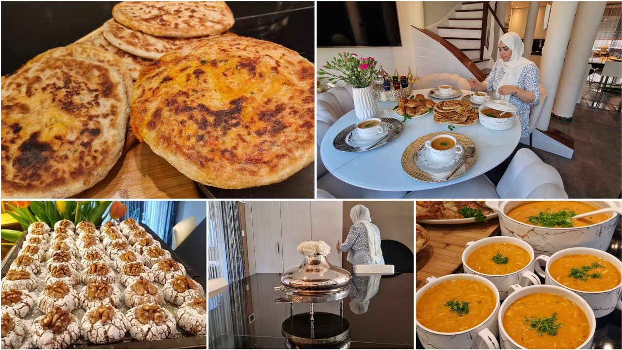 🌟روتين routine الأطفال والمطبخ 👨‍👩‍👦ملوي بحشوة اقتصادية لذيدة مورق 👌شوربة جديدة وسريعة 👍🥰