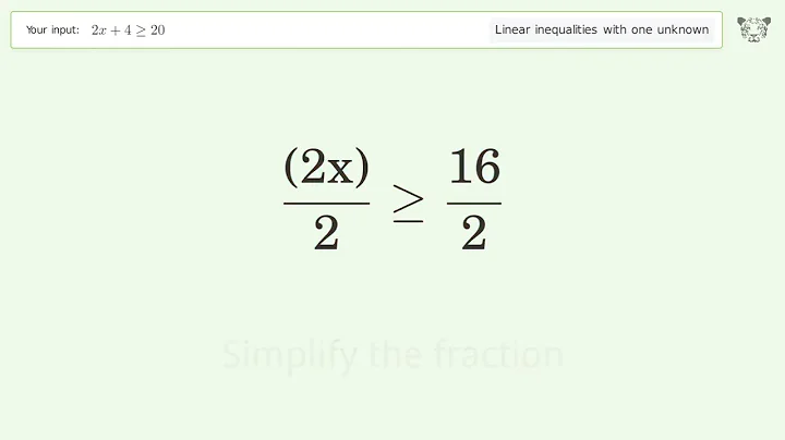 Solving Linear Inequalities: 2x+4 is Greater Than or Equal to 20