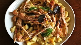 Pasta Grannies make gnocchi with scampi