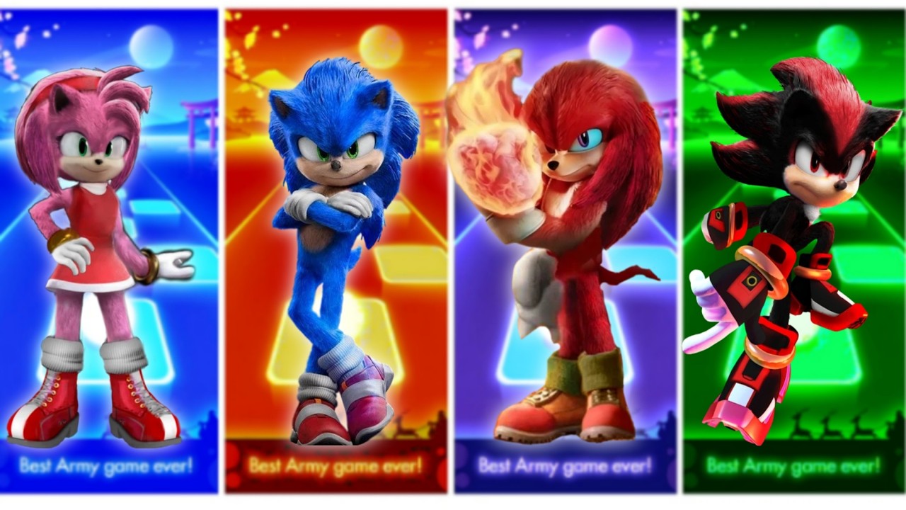 Amu Rose 🔴 Sonic 🔴 Knuckles 🔴 Shadow - Tiles hop