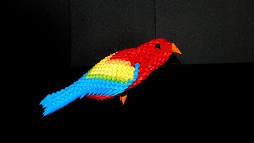 3D Origami Parrot (macaw)  tutorial (instructions) part1