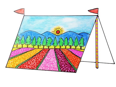 Vẽ tranh đề tài trang trí lều trại - YouTube