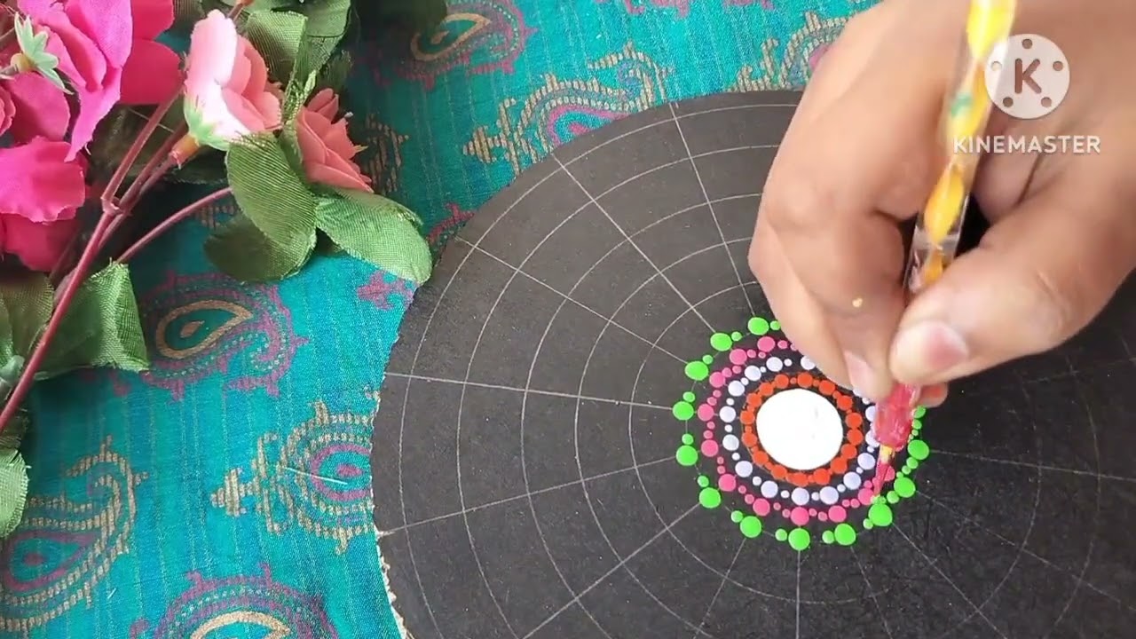 Dot Mandala PINWHEEL Design Step by Step Tutorial Part-1 | Easy and Satisfying 