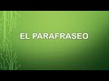 El parafraseo - [Razonamiento verbal]