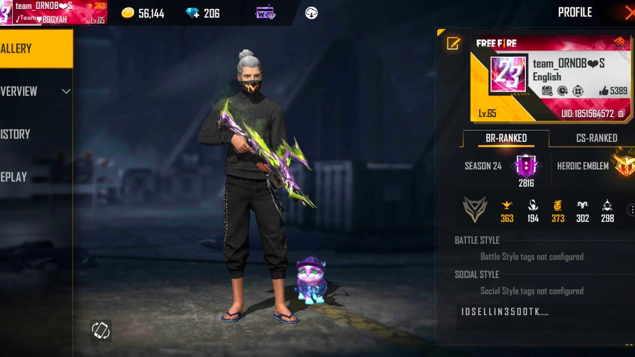 free fire Black Tshirt lover YouTube