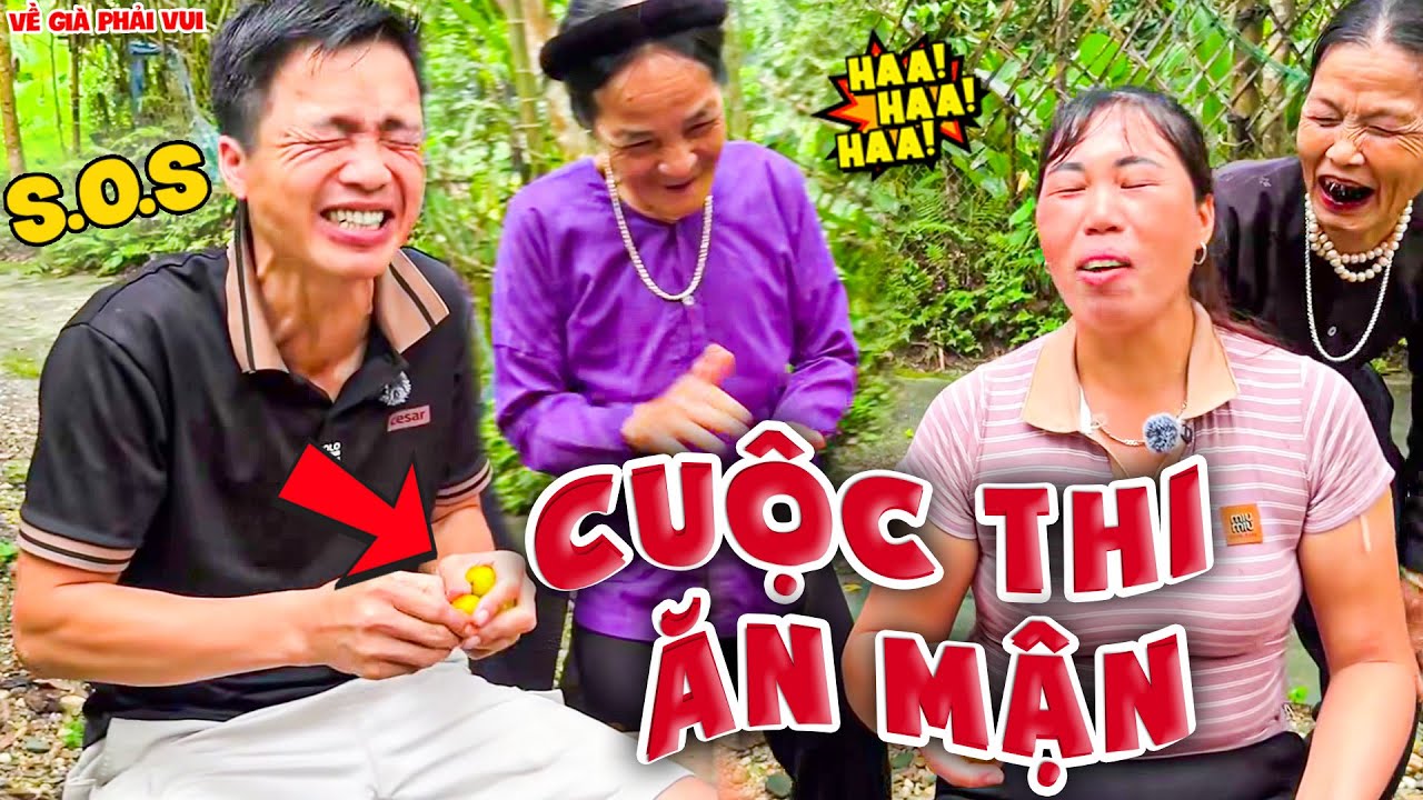 Trò Chơi Ăn Mận Chua Chát Hài Hước Cùng Các Bé Bà | Về Già Phải Vui