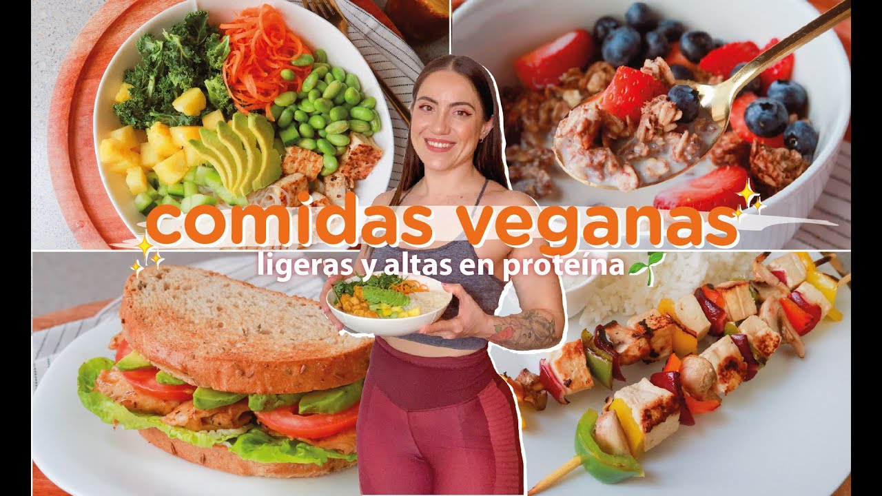 4 comidas ALTAS EN PROTEÍNA Y LIGERAS | deliciosas y veganas! 🌱
