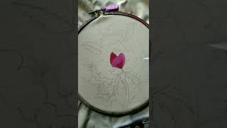 flowers painting on fabric ll fabric painting ideas ???youtubeshorts fabricpainting