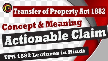 Transfer of Property Act 1882: Actionable Claim Meaning under TPA in Hindi (Full Detail)