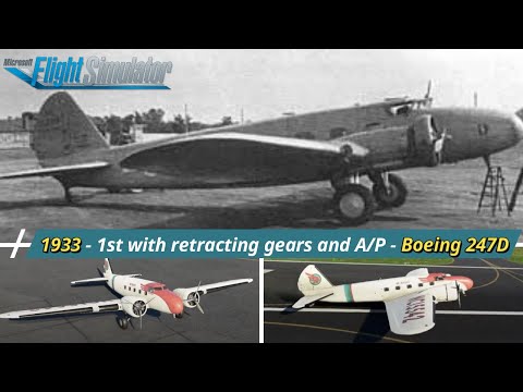 1933 • Boeing 247D • Полёт над заводом Boeing в Сиэтле • История авиации в самолётах • MSFS2020