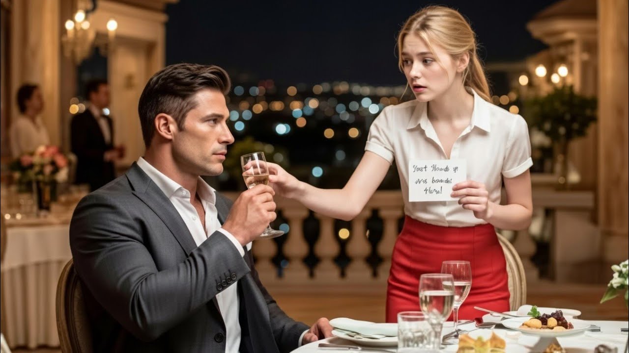 Waitress Slipped the CEO a Note “Don’t Drink It, and leave NOW”, He Grabbed Her Hand and Said,...