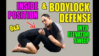 BODY LOCK PASS Defense: Inside Position and Elevator Sweep (no gi bjj/ jiu-jitsu/mma)