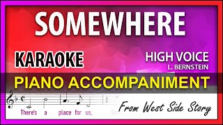 Somewhere 😍 Karaoke 🎧 West Side Story 🔑 High voice