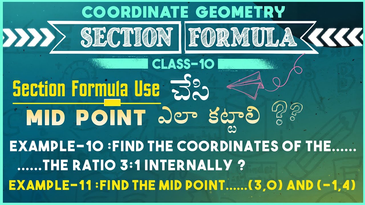coordinate geometry class 10 |section formula | midpoint |# ...