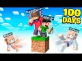 My Family Survived 100 Days on ONE BLOCK in Minecraft!