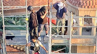 Live: PROTESTORS CLIMB SCAFFOLDING + Their DEMAND LIST | UCLA Protest