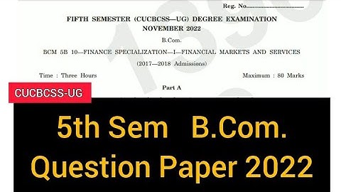 FINANCE SPECIALIZATION -1- FINANCIAL MARKETS AND SERVICES      |   5th Sem    B.Com    2022 #calicut
