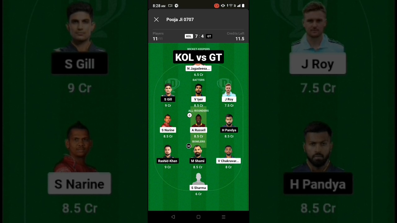 KOL vs GT. GT vs KOL Kolkata knight riders vs Gujarat Titans. TATA IPL 2023 @fantasyexpertpooja