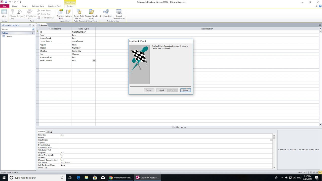 part 1 Microsoft Access Database Form - YouTube
