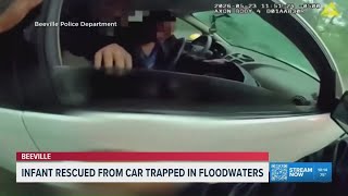 Floodwater rescue in Texas saves baby trapped inside vehicle