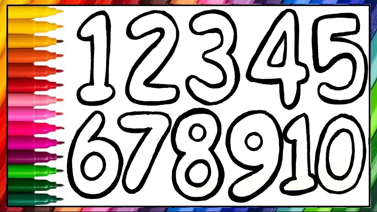 Draw and Color the Numbers from 1 to 10 1️⃣-1️⃣0️⃣ 🎨 Learn Colors and ...