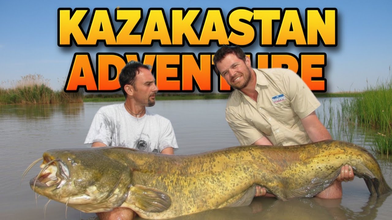 Сумасшедший рыбак вылавливает 100-килограммовую рыбу в бурной реке в Казахстане (фото Catfish World)