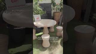 Handcrafted Natural Stone Table Set Sold to Pune, Maharashtra #stonefurniture #stonetable