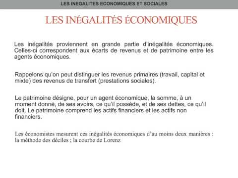 Les inégalités économiques