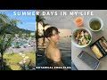 Summer Days in My Life🏝️ | botanical pool club, night bbq, morning sauna