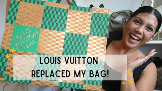 LOUIS VUITTON REPLACED MY BAG! | story time + unboxing my new on the go gm in empreinte leather 🖤✨