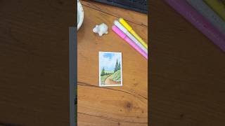 Tiny Watercolor Landscape (2.5x3.5 ACEO)” #watercolor #artshorts #painting #speedpaint