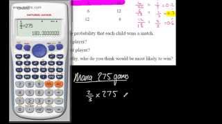 9-1 GCSE Maths - Probability 6 (Relative Frequency Experimental, Expected Outcomes)