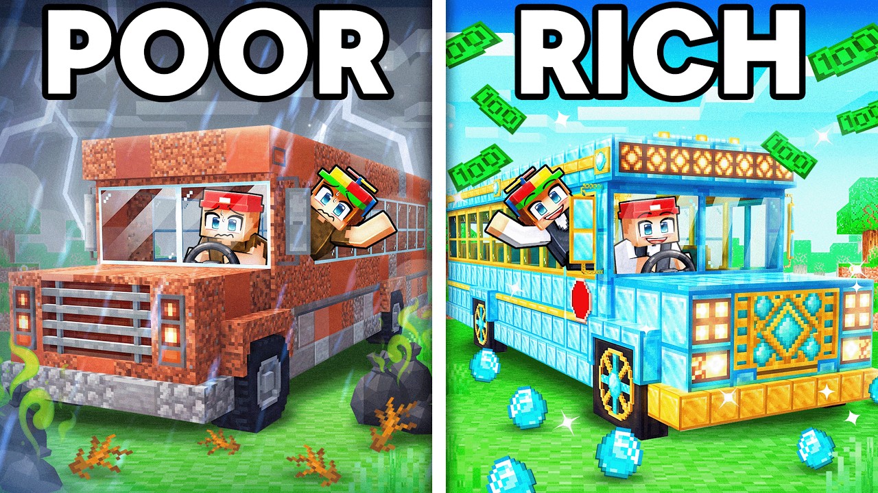 From Poor Bus to Millionaire Bus in Minecraft!