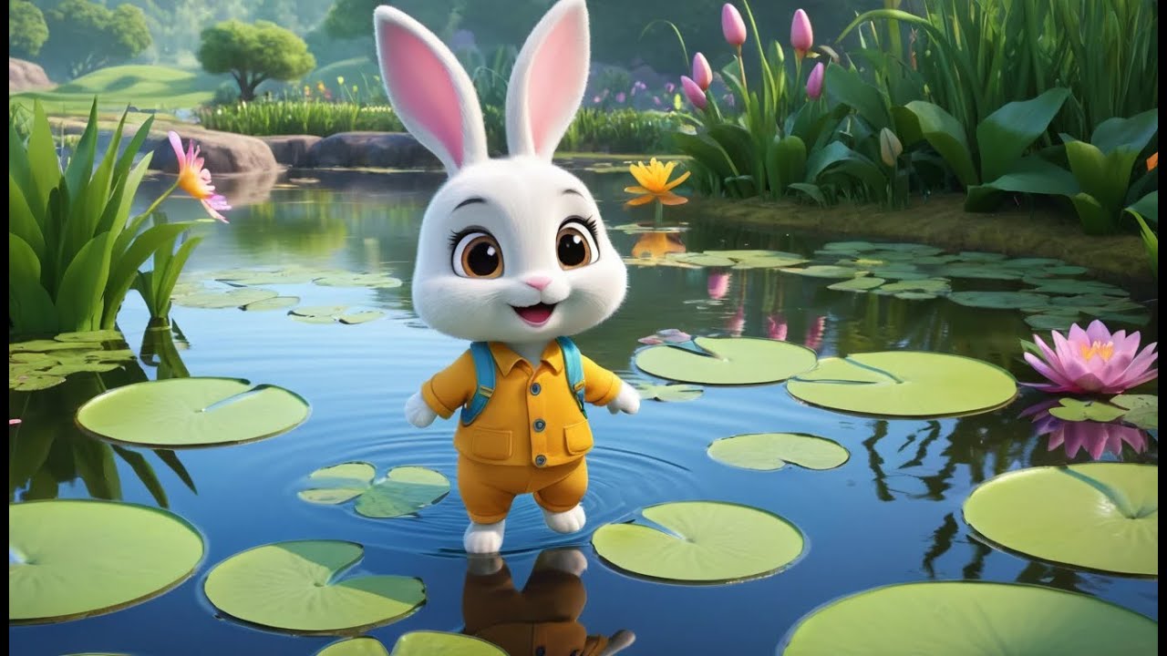 Five Cute Bunnies Jumping Around | Fun Animal and Counting Song for Kids | Preschool Nursery Rhyme