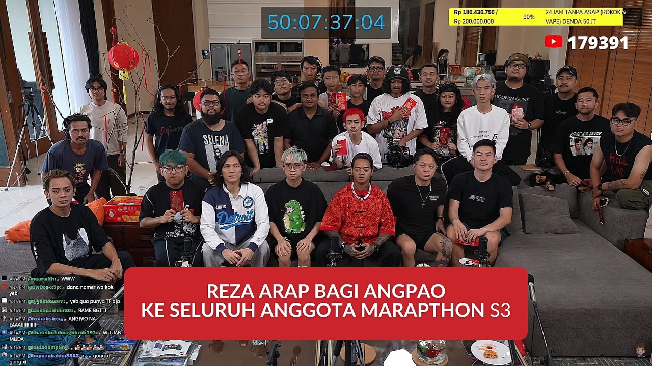 reza arap bagi angpao ke seluruh tim marapthon #marapthon #marapthons3 #ybrap #misteraloy #tepe46