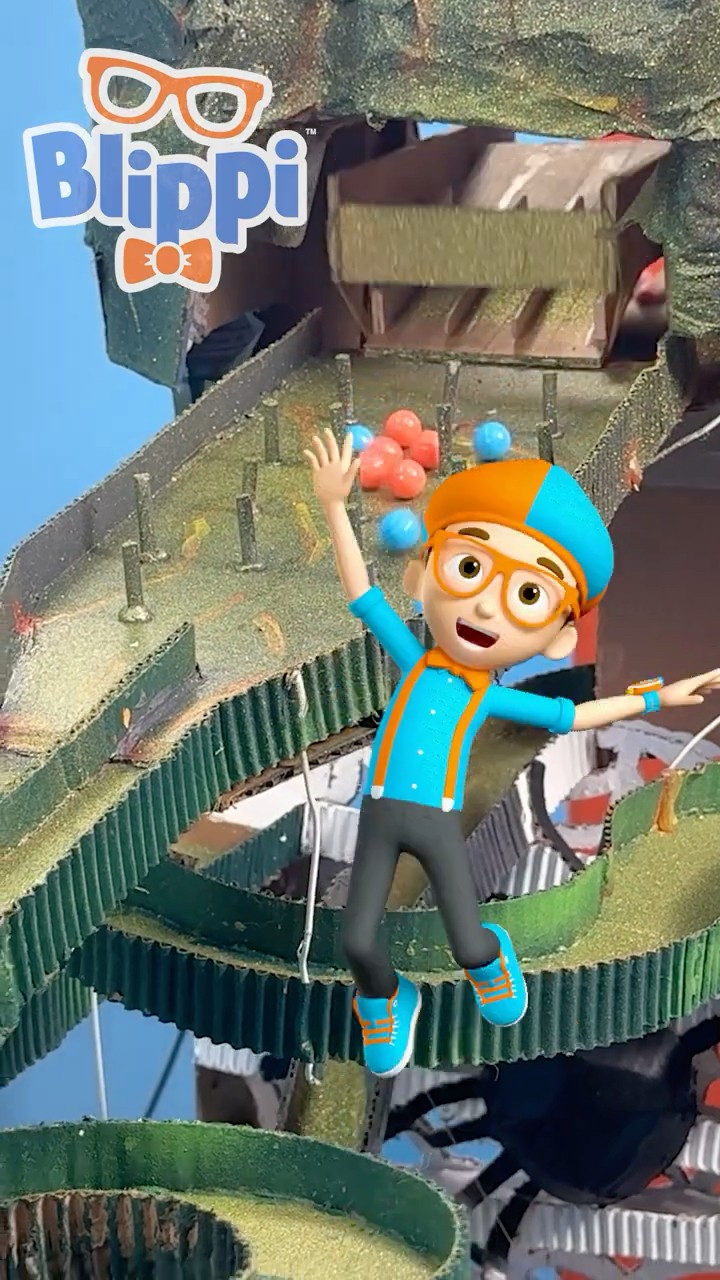 WHICH MARBLE WILL WIN ????! Blippi's DIY Marble Race! #blippi #shorts