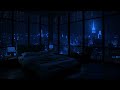 Rain on Window 🌧️ Cozy Bedroom & City Night View for Deep Sleep