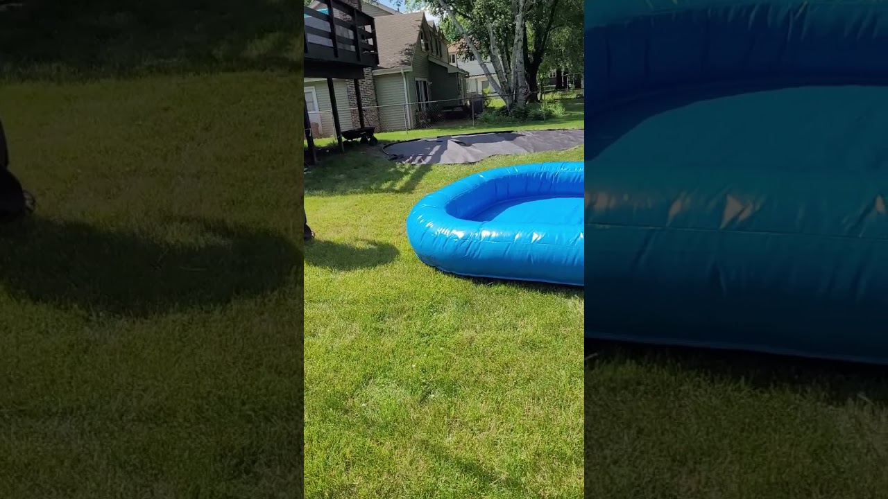 Multi-Color Castle 2-Lane Inflatable Combo with Detachable Pool