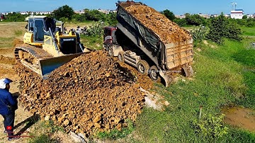 Initialize NEW Project OF Smart​ Skills Shantui Dozer Cutting Slope And LandWater Filling& Truck 25T