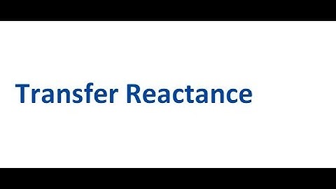 Power System Stability -Transfer Reactance -Lec-1
