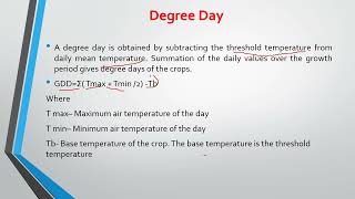 Heat units and degree days