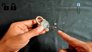 Open a lock without key Safety Pin Hack