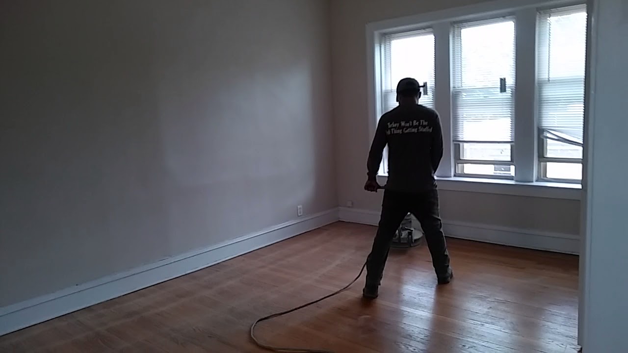 Buffing hardwood floor YouTube