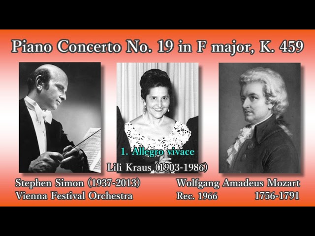 モーツァルト 19のソナタ インターナショナル版 Mozart: Piano Concerto No. 19, Kraus & Simon (1966) モーツァルト
