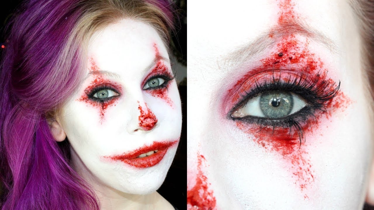 Creepy Clown Easy Halloween Makeup Tutorial YouTube