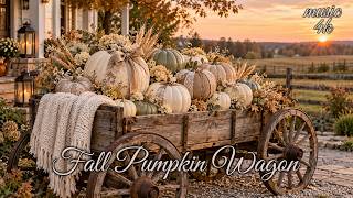 Cozy Fall Pumpkin Wagon | Relaxing Fall Screensaver for TV | Instrumental Music | 4K 3 Hours