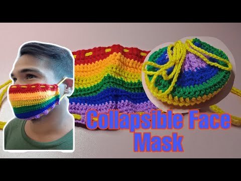 Collapsible Mask Quick and easy Collapsible Face Mask tutorial, how to crochet ...