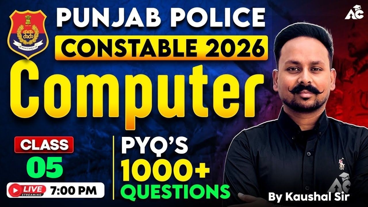 Computer for Punjab Police Constable 2026 | 1000+ Pyq's Questions | By Kaushal Sir