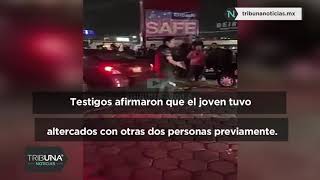 Young man with a bad attitude attacks a motorist in San Andrés Cholula