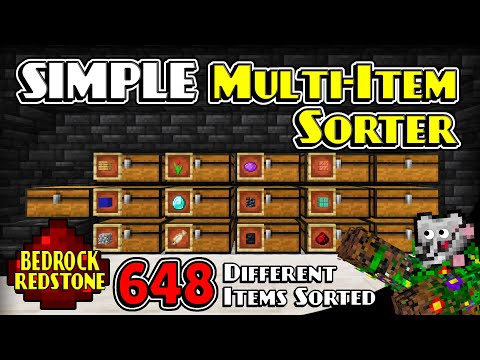 Simple Multi Item Sorter | Minecraft Bedrock Redstone Tutorial | MCPE XBOX PS